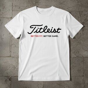 Golf Inspired Script Logo T-Shirt – Minimalist Sports Tee – White Unisex Shirt